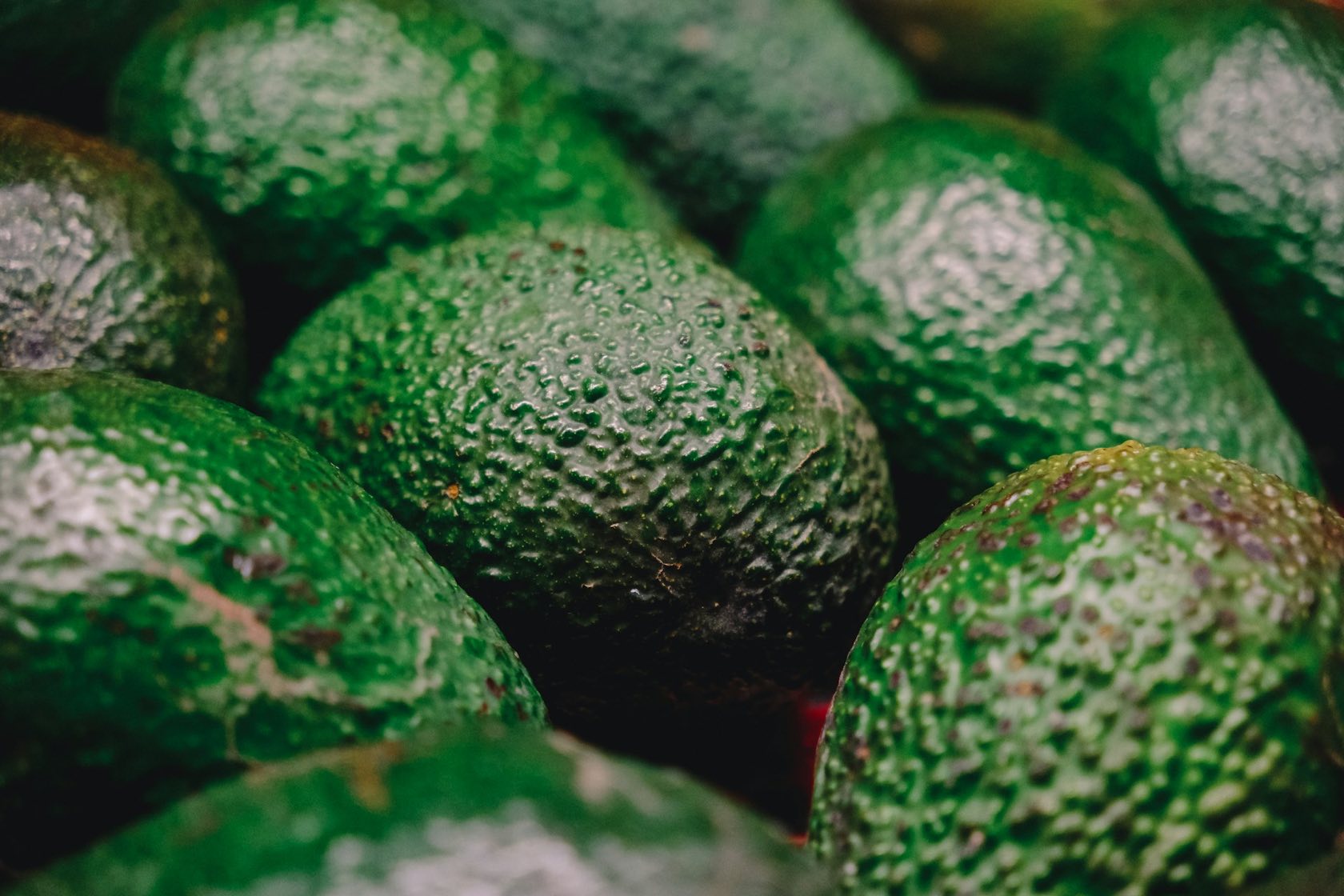 Fresh green avocados