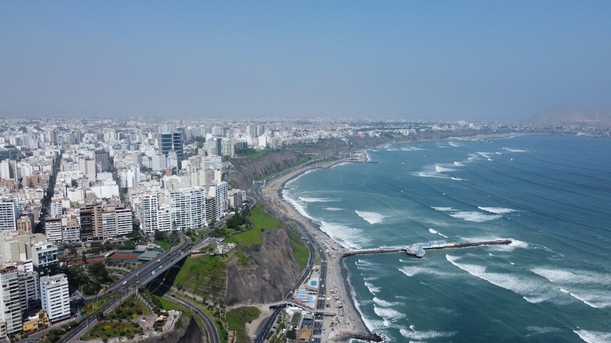 Miraflores, Lima: high-rise buildings along the Pacific coast