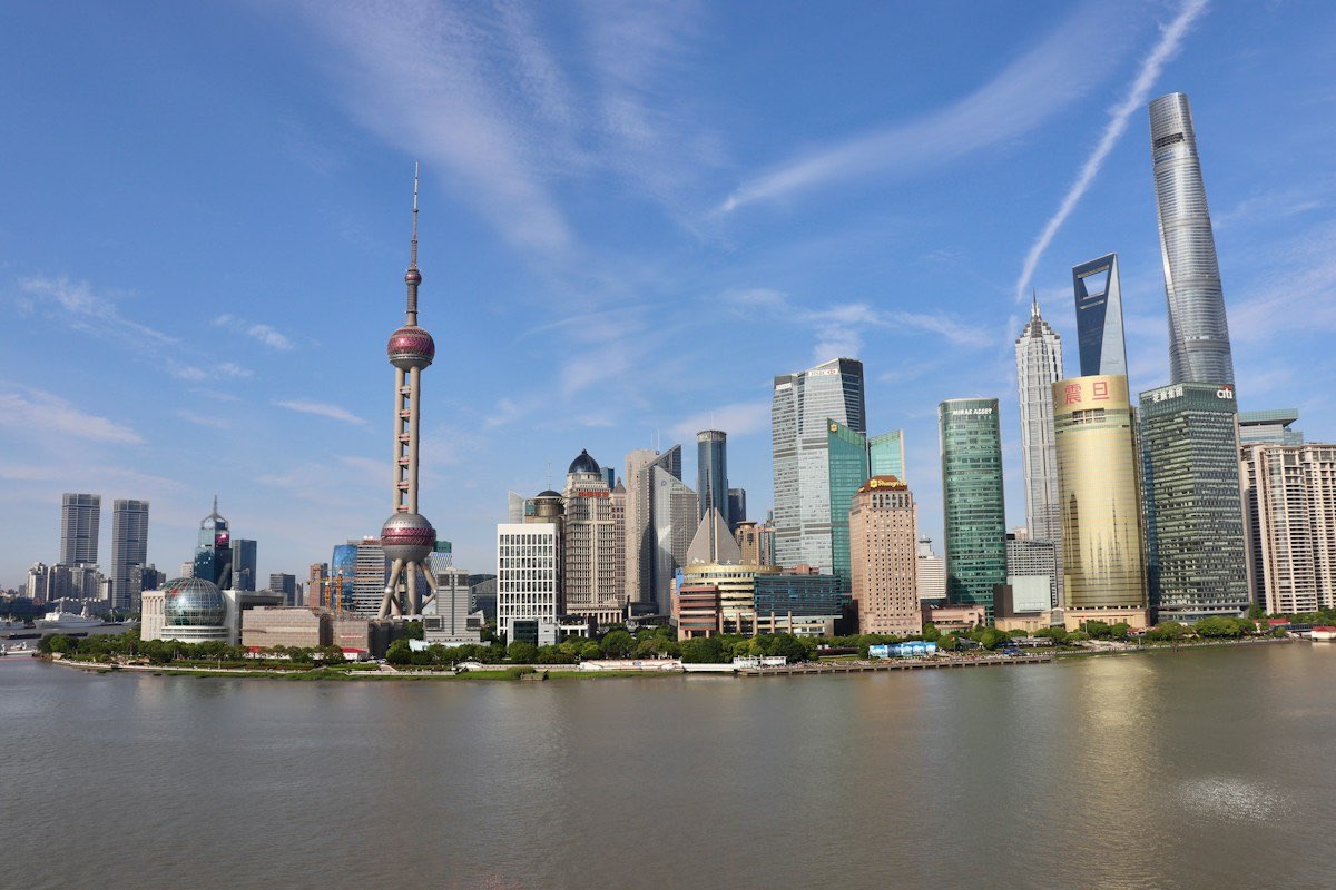 Pudong skyline across the Huangpu River, seen from the Bund